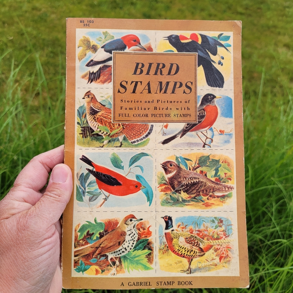 Vintage Bird Stamp Book ~ 1955 ~ MCM ~ Owl ~ Crafts ~ Ephemera FINAL PRICE ITEM!